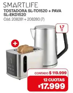Naldo Lombardi Smartlife tostadora sl-to1520 + pava sl-ekd1520 oferta