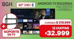 Naldo Lombardi Bgh hd android tv 32" + soporte de tv oferta