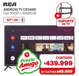 Naldo Lombardi Rca android tv 50" C50AND + soporte de tv oferta