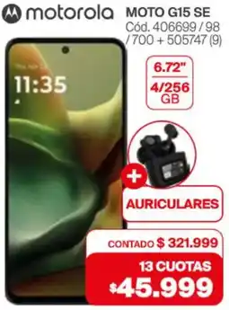 Naldo Lombardi Motorola moto G15 SE 6.72" + auriculares oferta