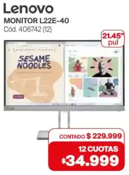 Naldo Lombardi Lenovo monitor L22E-40 oferta