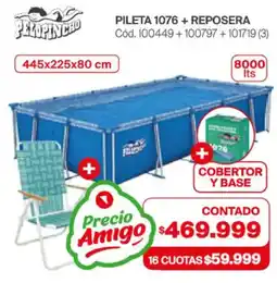 Naldo Lombardi Pileta 1076 + reposera + cobertor y base oferta