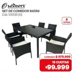 Naldo Lombardi Outdoors set de comedor ratán oferta