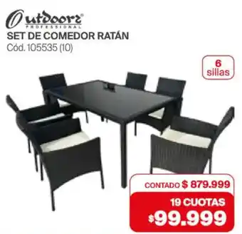 Naldo Lombardi Outdoors set de comedor ratán oferta
