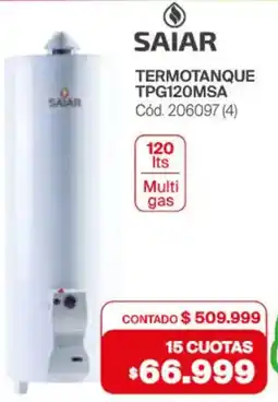 Naldo Lombardi Saiar termotanque TPG120MSA oferta