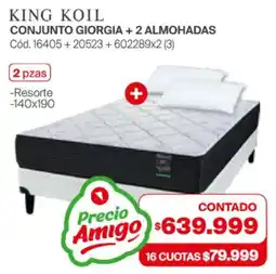 Naldo Lombardi King koil conjunto giorgia + 2 almohadas oferta