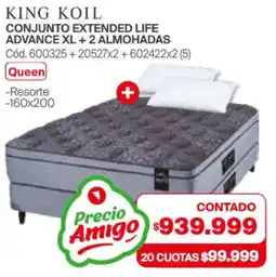 Naldo Lombardi King koil conjunto extended life advance xl + 2 almohadas oferta