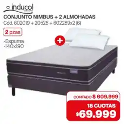 Naldo Lombardi Inducol conjunto nimbus + 2 almohadas oferta