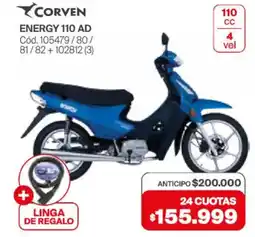 Naldo Lombardi Corven energy 110 AD + linga de regalo oferta