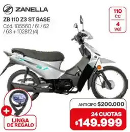 Naldo Lombardi Zanella ZB 110 Z3 ST base + linga de regalo oferta