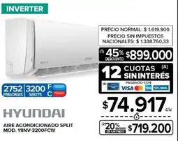 Carrefour Hyundai aire acondicionado split oferta