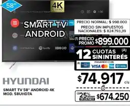 Carrefour Hyundai smart tv 58" oferta