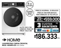 Carrefour Home lavarropas carga frontal oferta