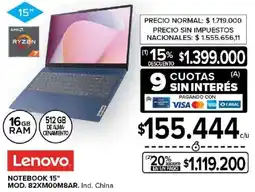 Carrefour Lenovo notebook 15" oferta