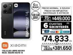 Carrefour Xiaomi redmi note 14 oferta