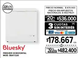 Carrefour Bluesky freezer horizontal oferta