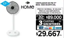 Carrefour Home ventilador de pie 17" oferta