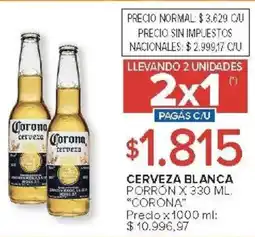 Carrefour Corona cerveza blanca porron oferta