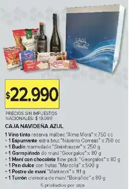 Carrefour Caja navideña azul oferta
