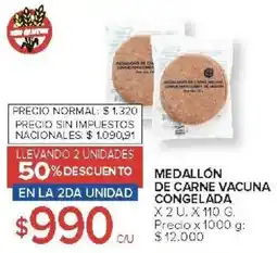 Carrefour Medallón de carne vacuna congelada oferta