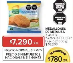 Carrefour Granja del sol medallones de merluza oferta