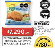 Carrefour Granja del sol medallones de merluza oferta