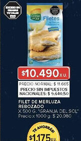 Carrefour Granja del sol filet de merluza rebozado oferta