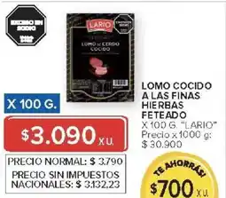 Carrefour Lario lomo cocido a las finas hierbas feteado oferta