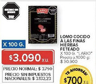 Carrefour Lario lomo cocido a las finas hierbas feteado oferta
