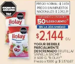 Carrefour Ilolay yogur bebible parcialmente oferta