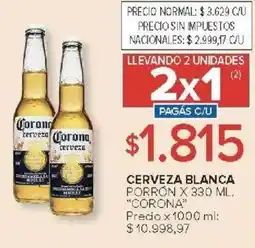 Carrefour Corona cerveza blanca porron oferta