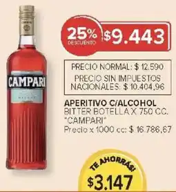 Carrefour Campari aperitivo c/alcohol bitter botella oferta