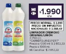 Carrefour Carrefour expert limpiador cremoso original/limón oferta