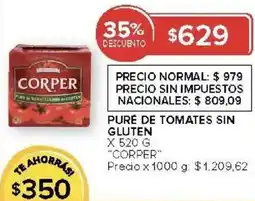 Carrefour Corper puré de tomates sin gluten oferta