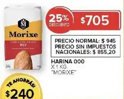 Carrefour Morixe harina 000 oferta