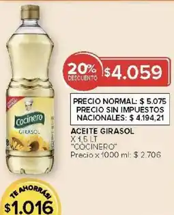Carrefour Cocinero aceite girasol oferta
