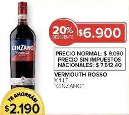 Carrefour Cinzano vermouth rosso oferta