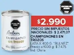 Carrefour Bulnez champignones en trozos lata oferta