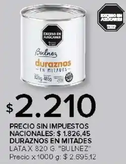 Carrefour Bulnez duraznos en mitades lata oferta