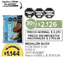 Carrefour Not burger medallón quick flow oferta