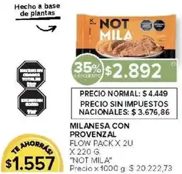 Carrefour Not mila milanesa con provenzal flow oferta