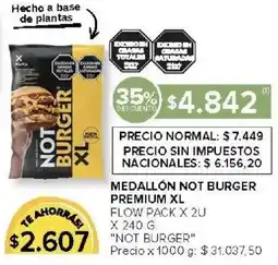 Carrefour Not burger medallón not burger premium xl flow oferta