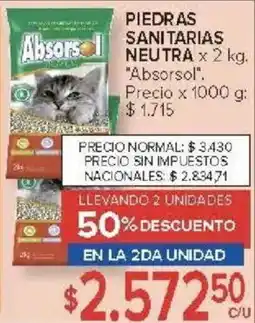Carrefour Absorsol piedras sanitarias neutra oferta