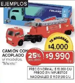 Carrefour Maisto Camión con acoplado v/ modelos oferta