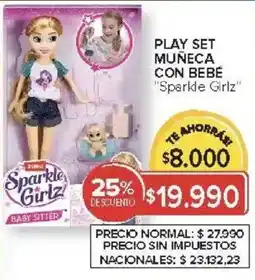 Carrefour Sparkle girlz play set muñeca con bebé oferta