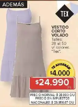 Carrefour Tex vestido corto volado oferta