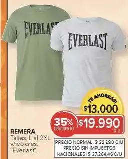 Carrefour Everlast remeraz oferta