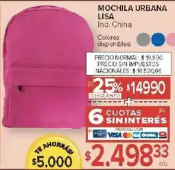 Carrefour Mochila urbana lisa oferta
