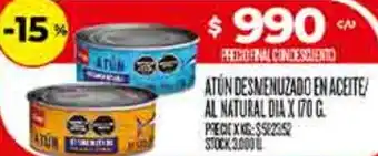 Dia atún desmenuzado en aceite/ al natural