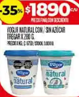 Supermercados DIA Tregar yogur natural con/sin azúcar oferta
